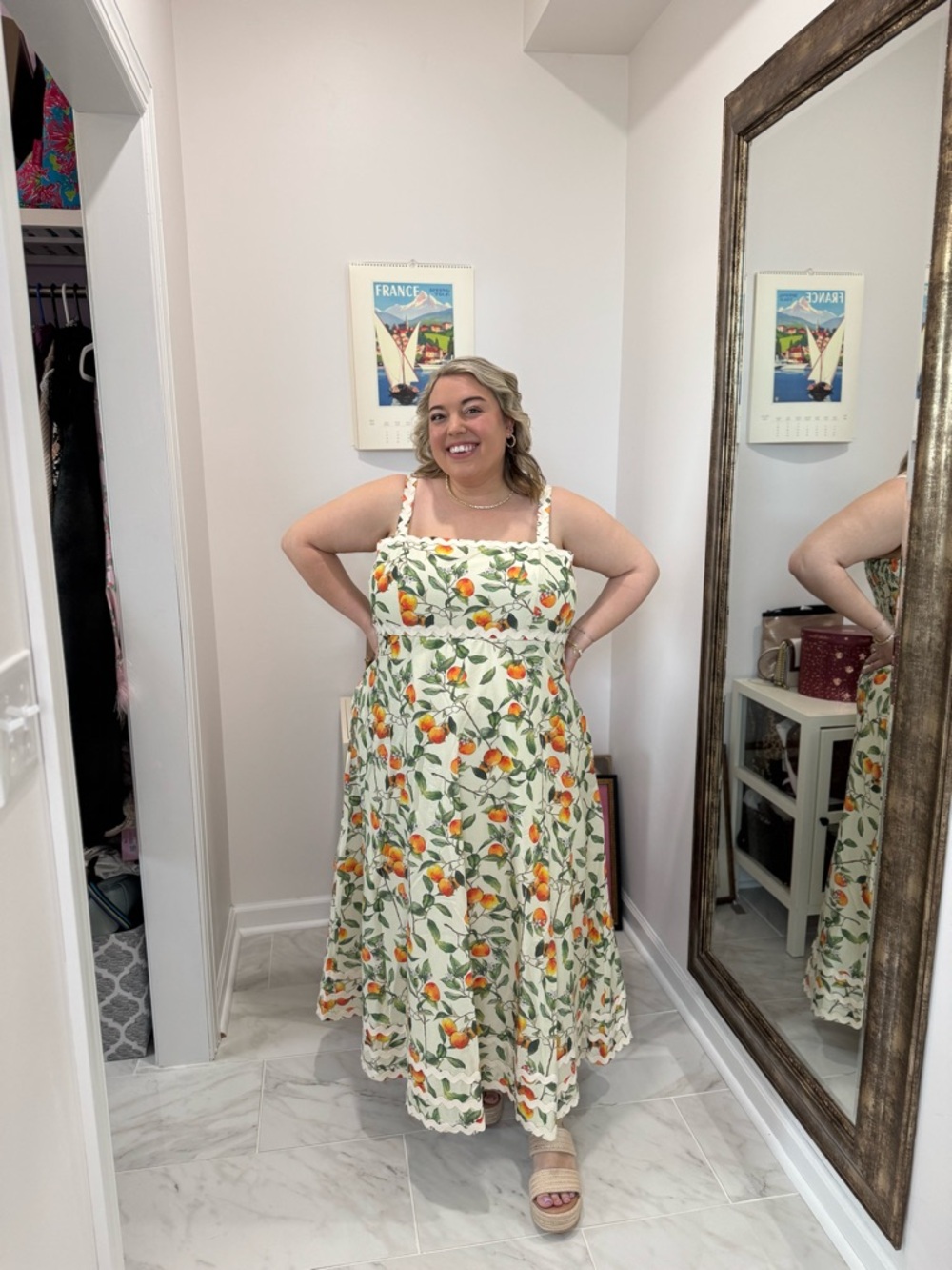 Ivy City Co Vintage Palmer Peach Midi Dress - Women